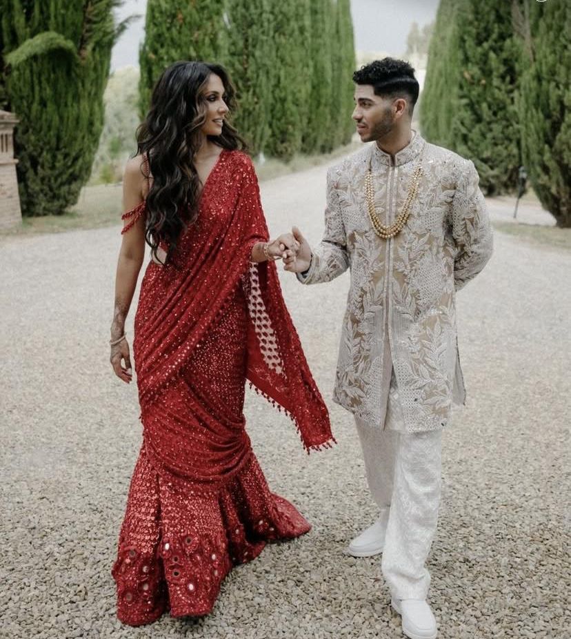 محطة مصر نيوز - مينا مسعود يحتفل بزفافه على الممثلة الهندية إميلي شاه في توسكانا