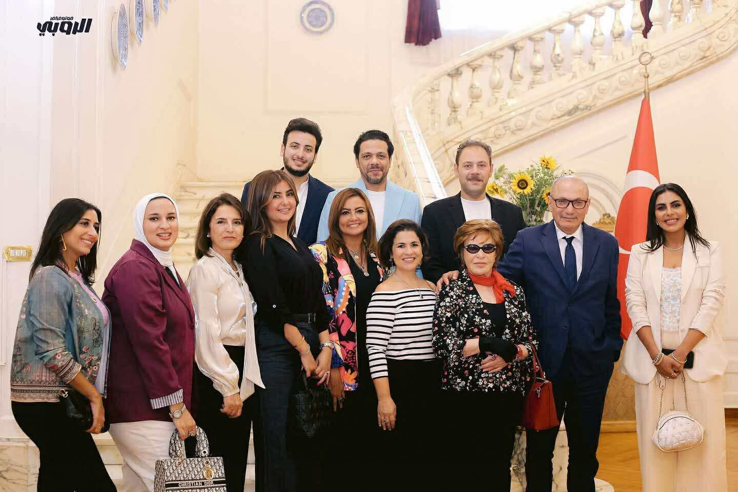 محطة مصر نيوز - صفية العمري وبشرى ورشا بن معاوية في زيارة فنية للسفير التركي بالقاهرة