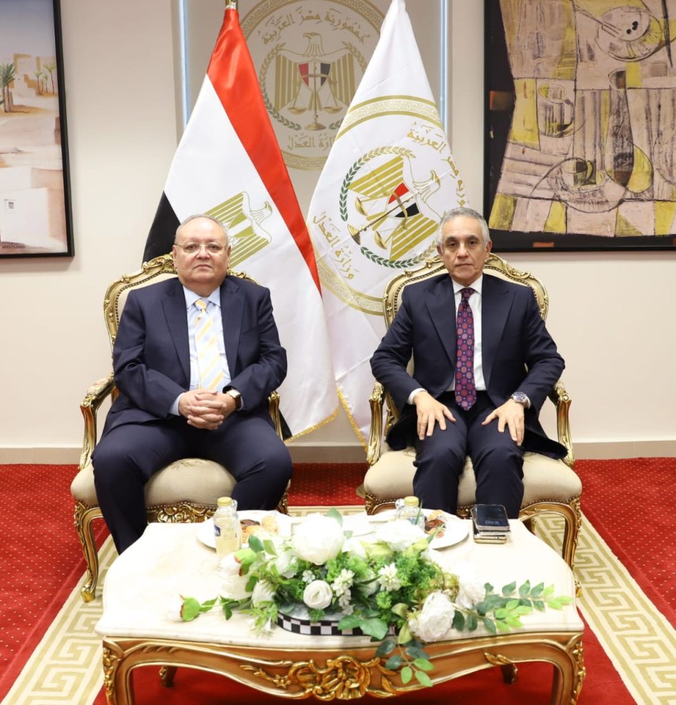 محطة مصر نيوز - رئيس مجلس الدولة يهنئ وزير العدل بتولي منصبه الجديد