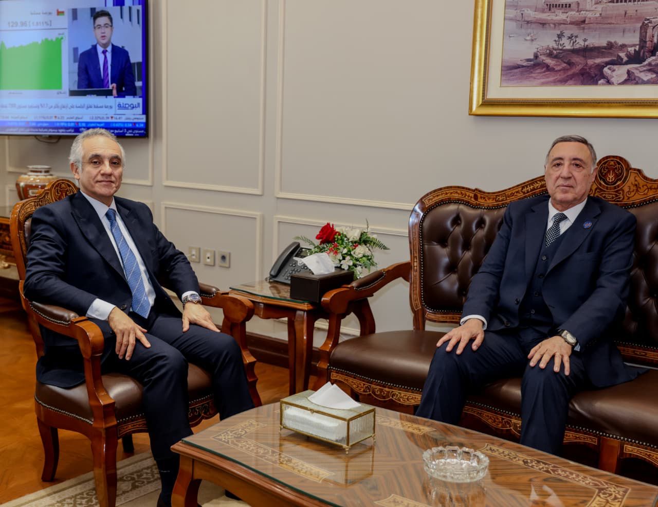 محطة مصر نيوز - المستشار محمود الشريف وزير العدل يستقبل رئيس المحكمة الدستورية العليا