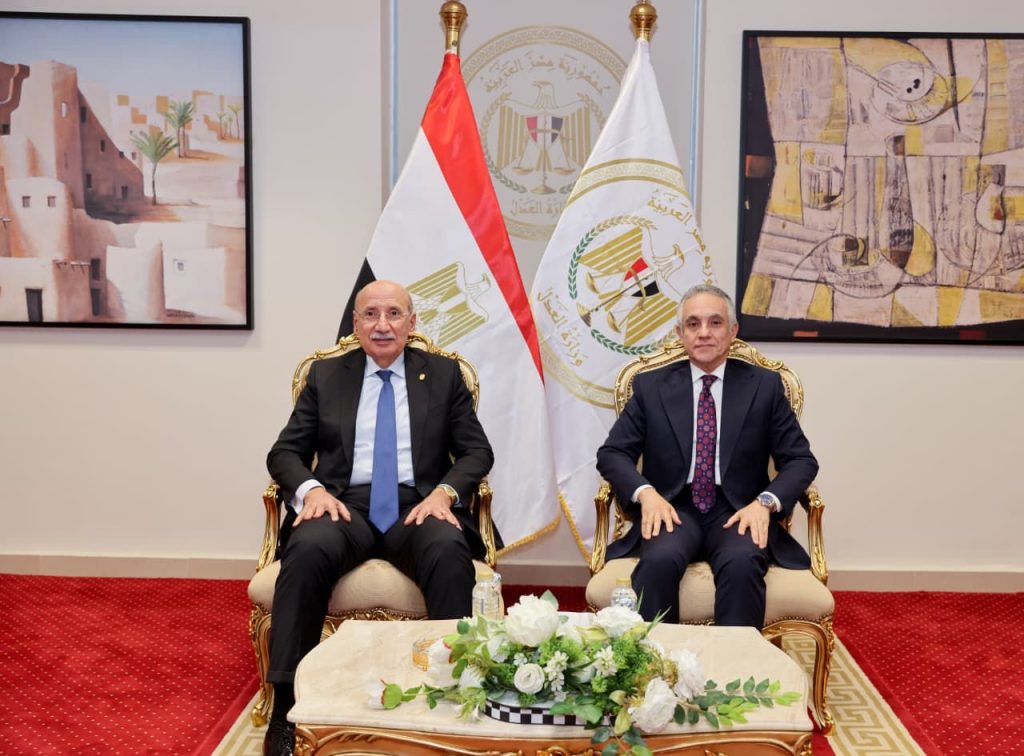محطة مصر نيوز - رئيس مجلس القضاء الأعلى يهنئ وزير العدل بتولي مهام منصبه