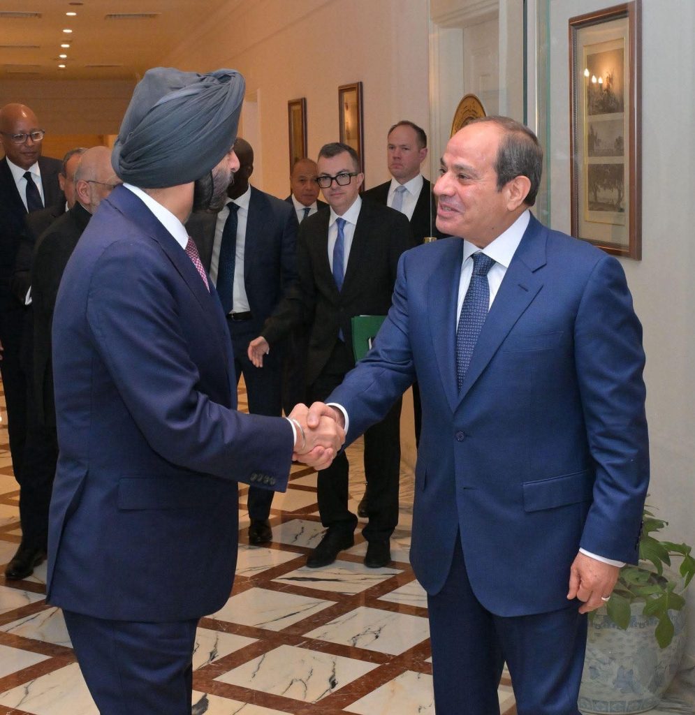 محطة مصر نيوز - الرئيس السيسي يستقبل رئيس مجموعة البنك الدولي