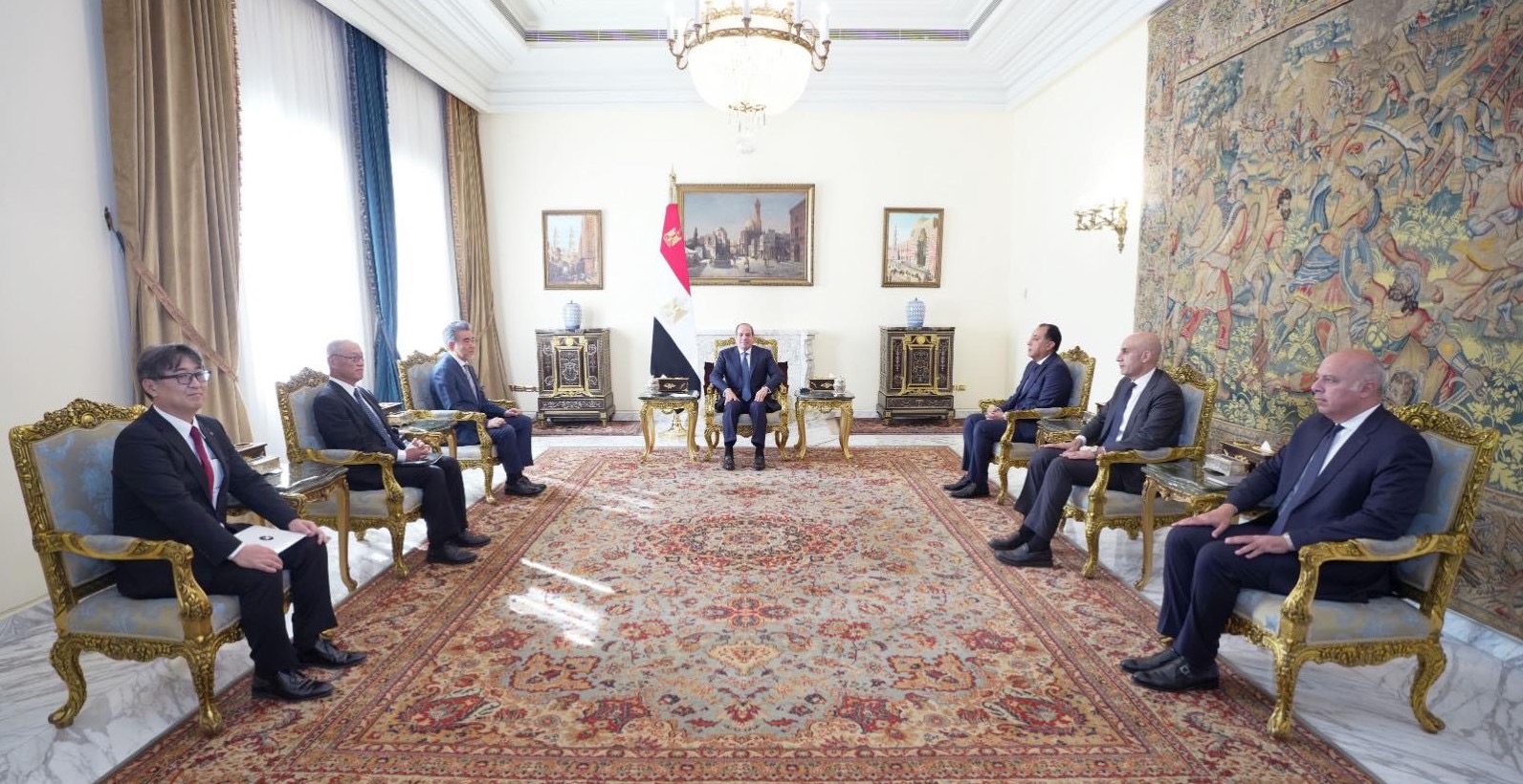 محطة مصر نيوز - الرئيس السيسي يبحث مع رئيس جامعة هيروشيما اليابانية الاستفادة من تطبيقات التكنولوجيا الحديثة في التعليم