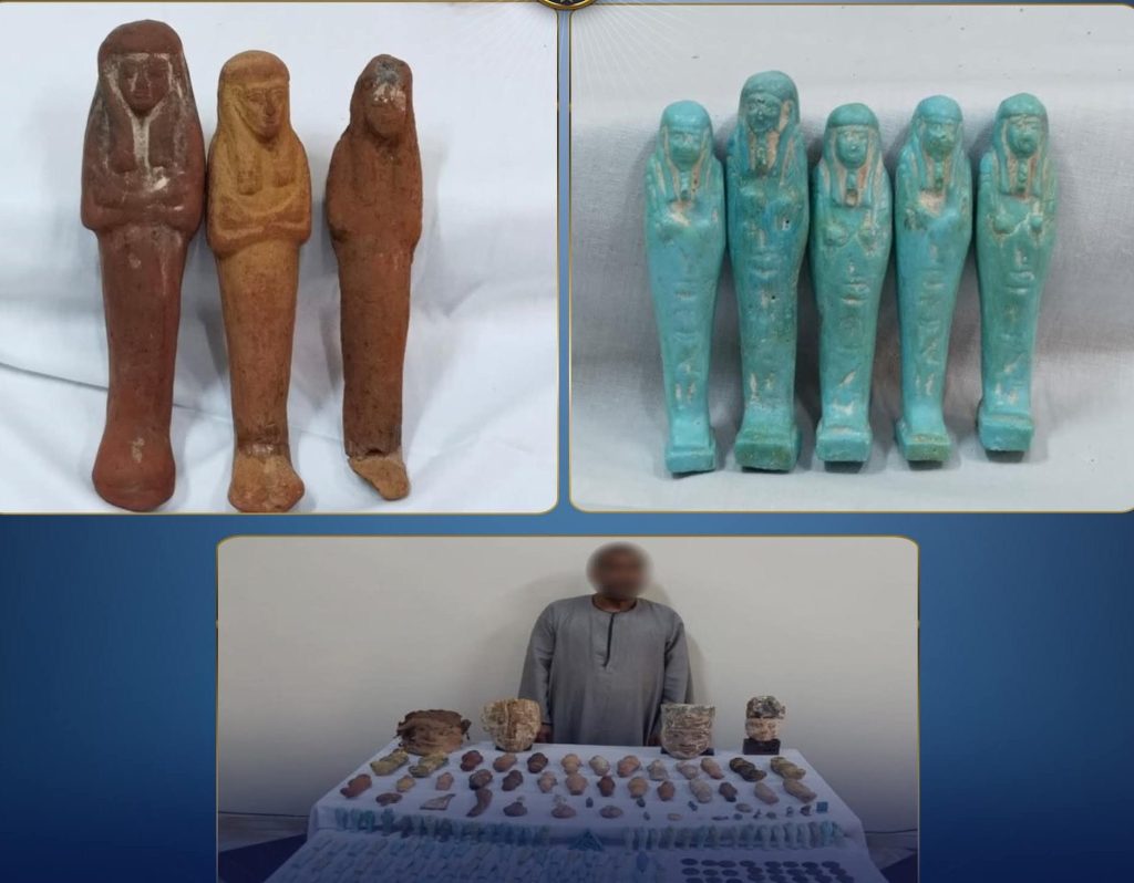 محطة مصر نيوز - ضبط شخص بحوزته 277 قطعة أثرية بالمنيا بقصد الإتجار