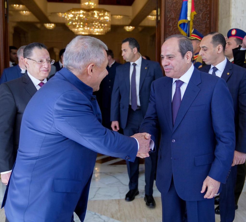 محطة مصر نيوز - الرئيس عبد الفتاح السيسي يستقبل رئيس جمهورية تتارستان