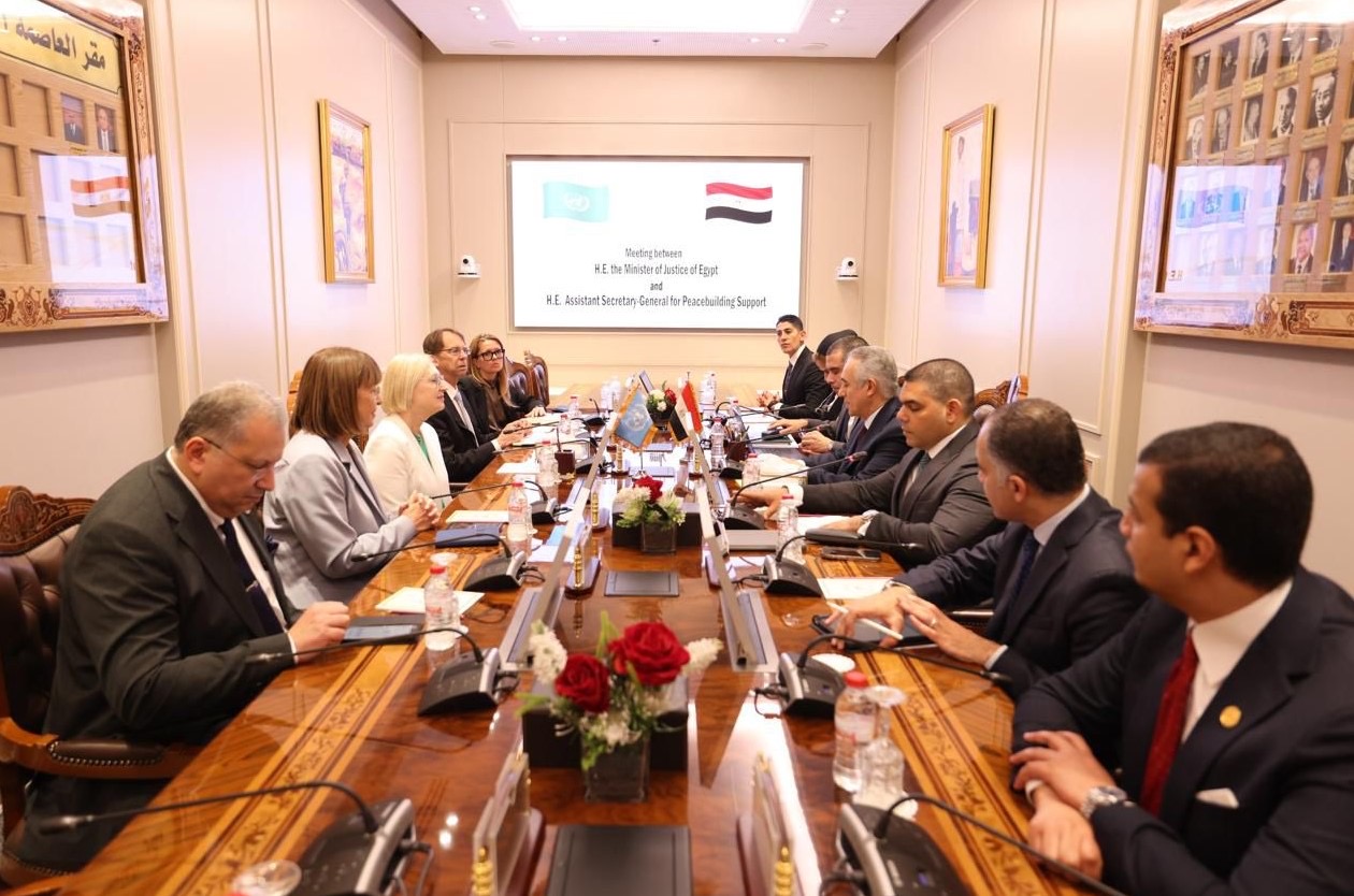 محطة مصر نيوز - وزير العدل يبحث مع مساعد الأمين العام للأمم المتحدة لدعم بناء السلام سبل تعزيز التعاون في مجالات سيادة القانون