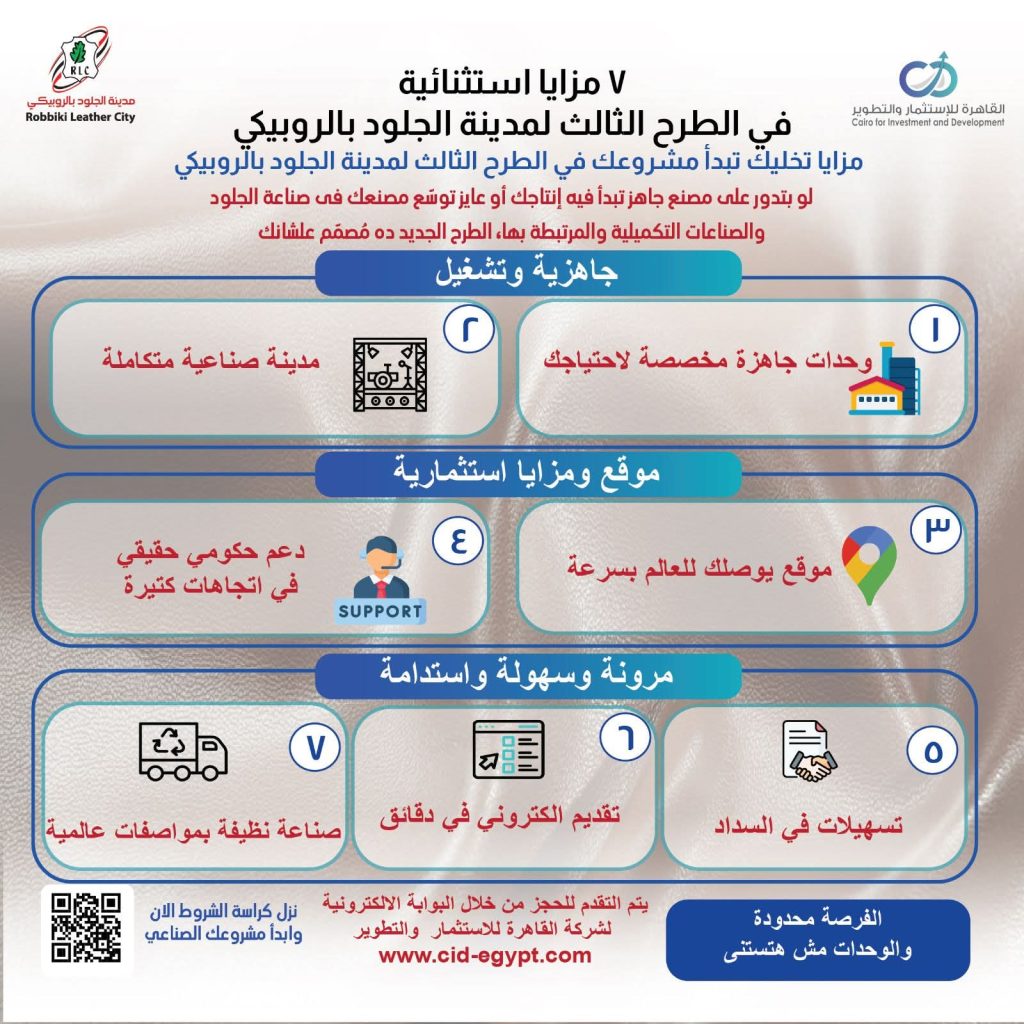 أخبار مصر والعالم لحظة بلحظة - وزارة الصناعة: استمرار التقديم على الطرح الثالث بمدينة الجلود بالروبيكي حتى 25 مايو