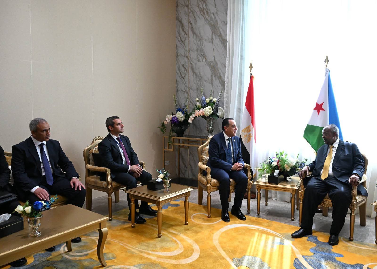 محطة مصر نيوز - مدبولي ينقل تهنئة الرئيس السيسي لرئيس جيبوتي ويبحث تعزيز التعاون الثنائي في مجالات التنمية والاستثمار