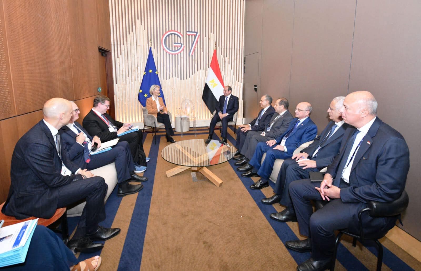 أخبار مصر - االرئيس السيسي يلتقي رئيسة المفوضية الأوروبية على هامش قمة مجموعة السبع