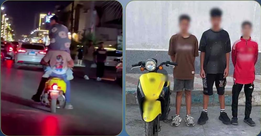 طلاب الاستعراض الخطر في قبضة الأمن ببورسعيد.. ضبط دراجة بلا لوحات بعد فيديو أثار الجدل أخبار مصر - طلاب الاستعراض الخطر في قبضة الأمن ببورسعيد.. ضبط دراجة بلا لوحات بعد فيديو أثار الجدل