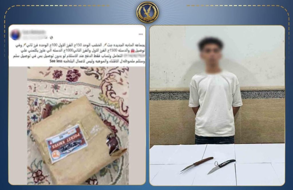 ضبط طالب بالجيزة لإدارته صفحة تروج لبيع الأسلحة البيضاء عبر مواقع التواصل أخبار مصر - ضبط طالب بالجيزة لإدارته صفحة تروج لبيع الأسلحة البيضاء عبر مواقع التواصل