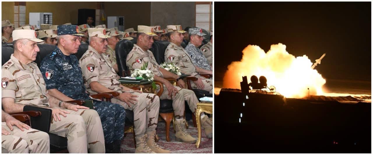 أخبار مصر - وزير الدفاع والإنتاج الحربى يشهد المرحلة النهائية من الرماية الصاروخية الليلية لقوات الدفاع الجوي