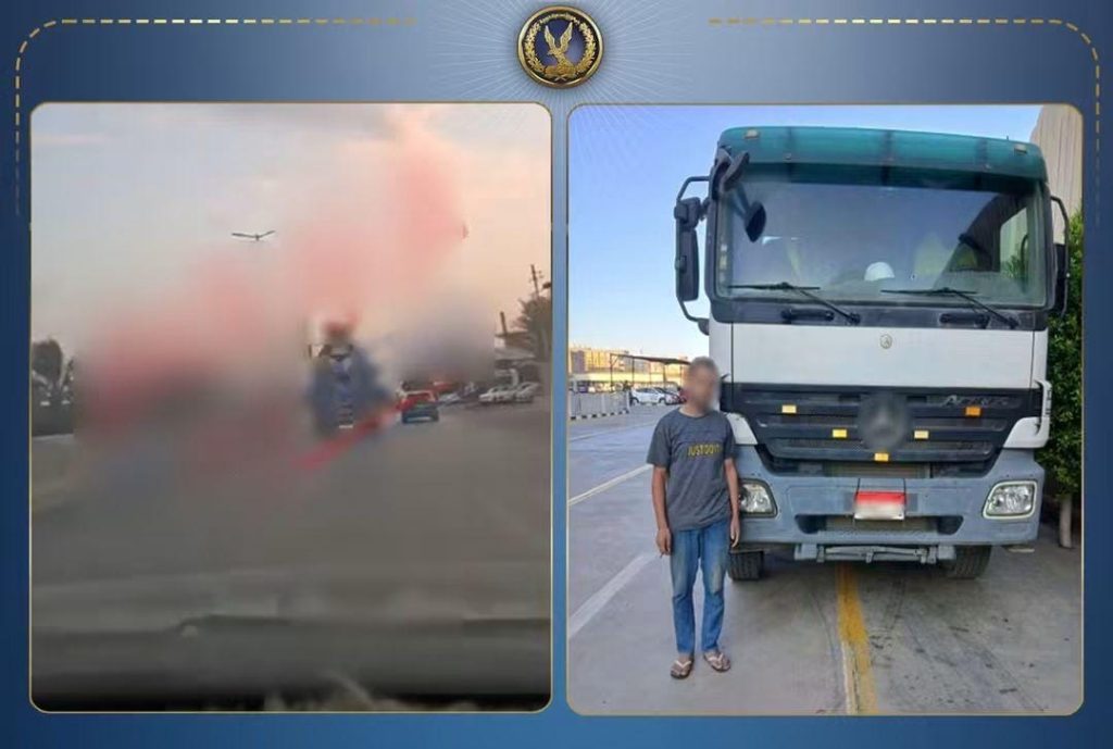 قيادة برعونة على طريق سريع بالغربية.. ضبط سائق سيارة نقل أخبار مصر - قيادة برعونة على طريق سريع بالغربية.. ضبط سائق سيارة نقل