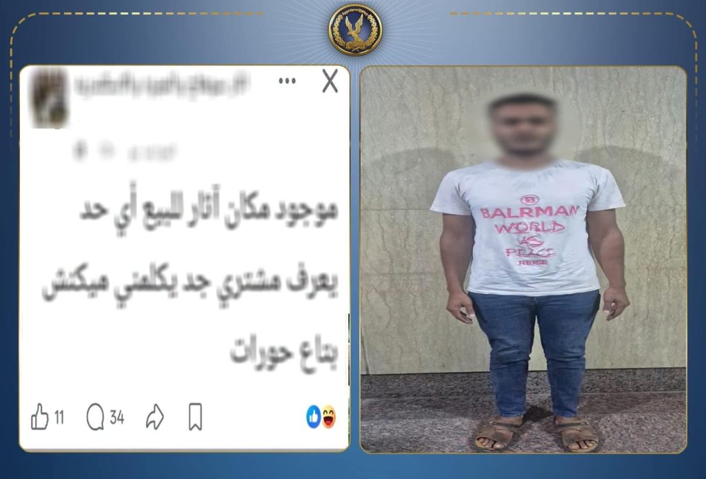 أخبار مصر - صفحة آثار وهمية تفضح صاحبها.. ضبط عاطل بالجيزة بتهمة النصب على راغبي شراء القطع الأثرية